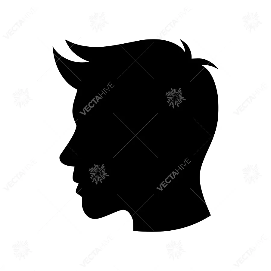 Man Head Silhouette Vector Icon