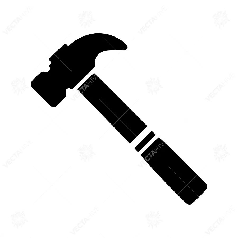 Black Hammer Icon - Simple Tool Vector