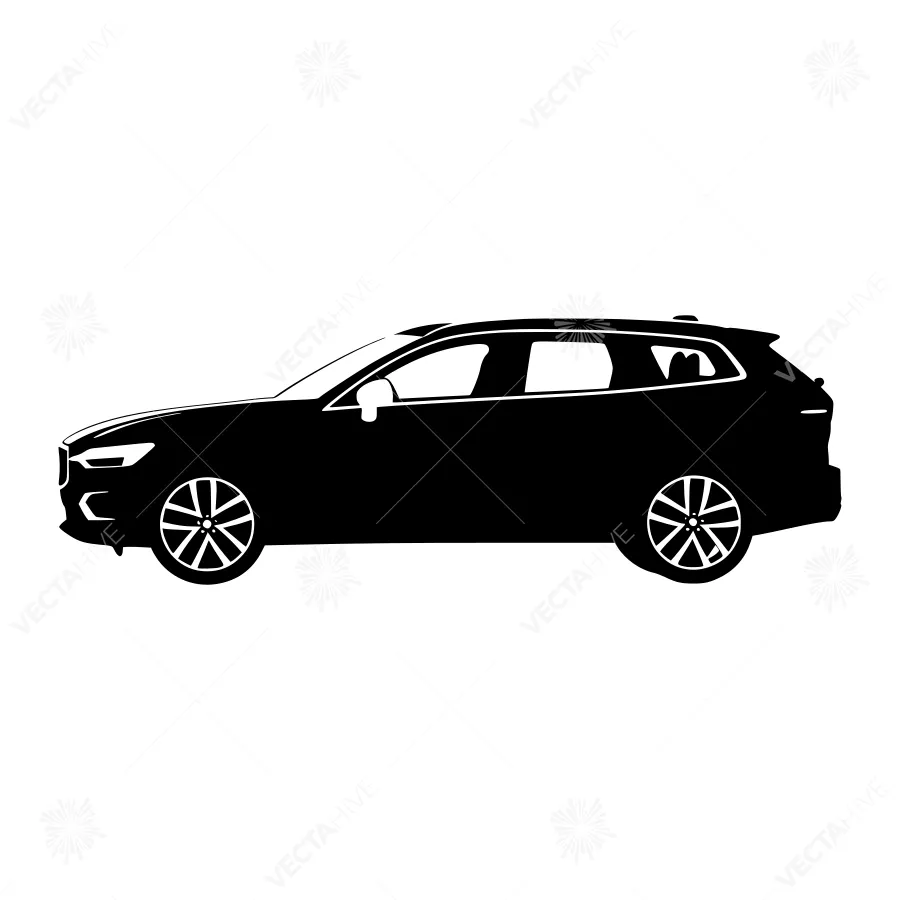 Black Car Silhouette Vector Illustration