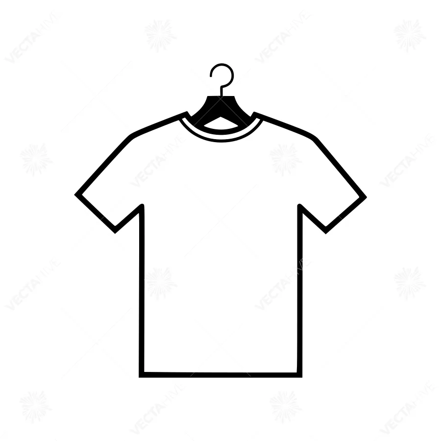 Plain White T-Shirt on Hanger - Vector Illustration