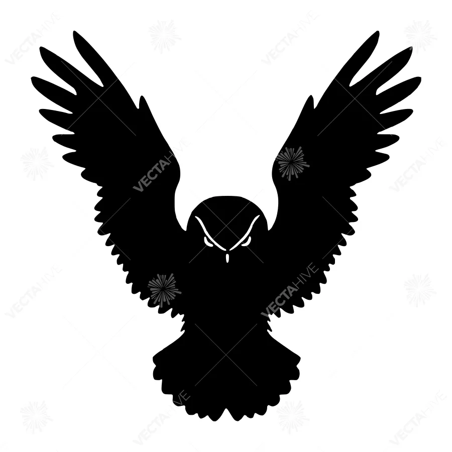 Black Eagle Silhouette Vector Graphic