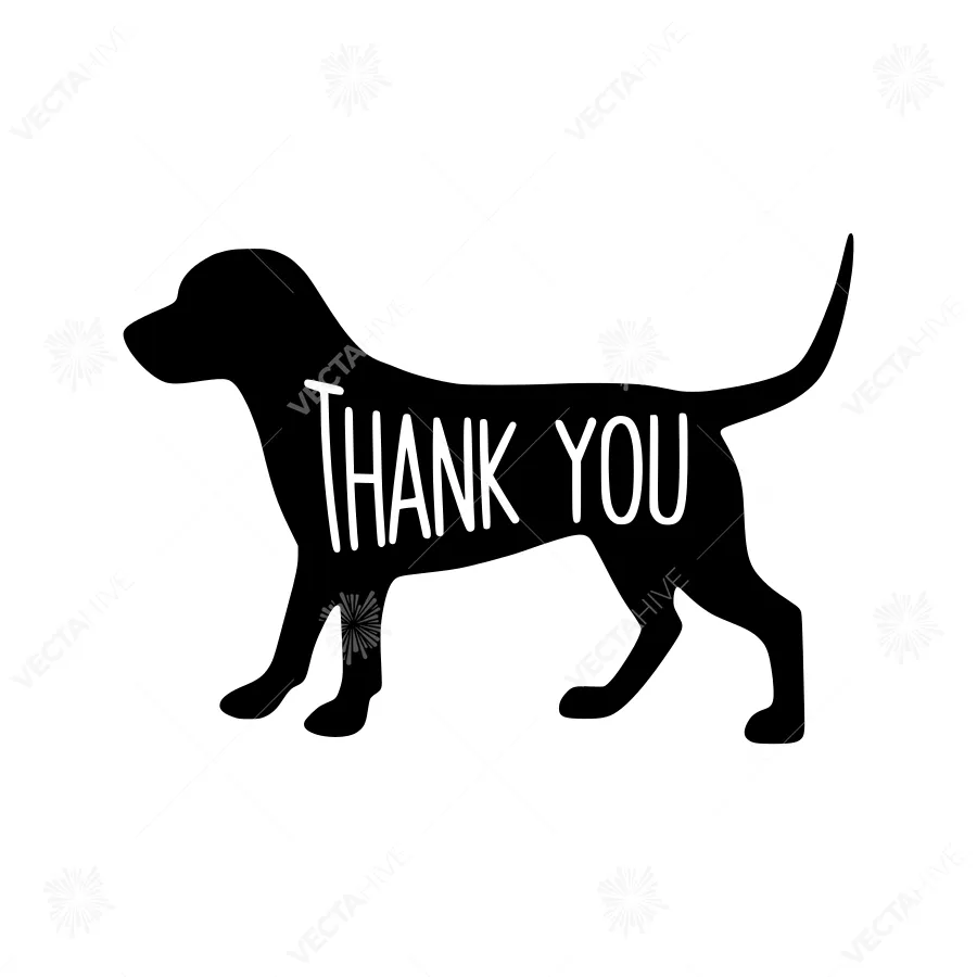 Thank You Dog Silhouette Vector