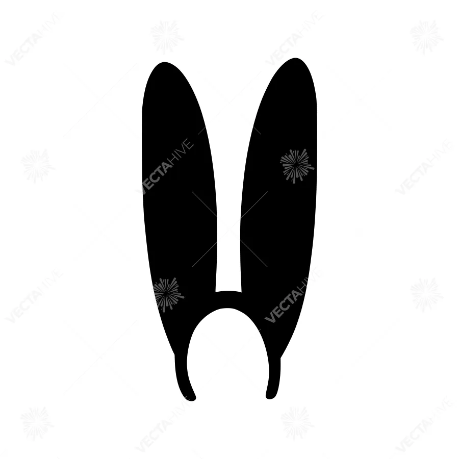 Minimalist Rabbit Ears Silhouette