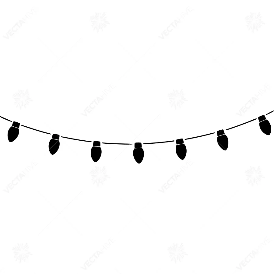 Black String Lights Silhouette