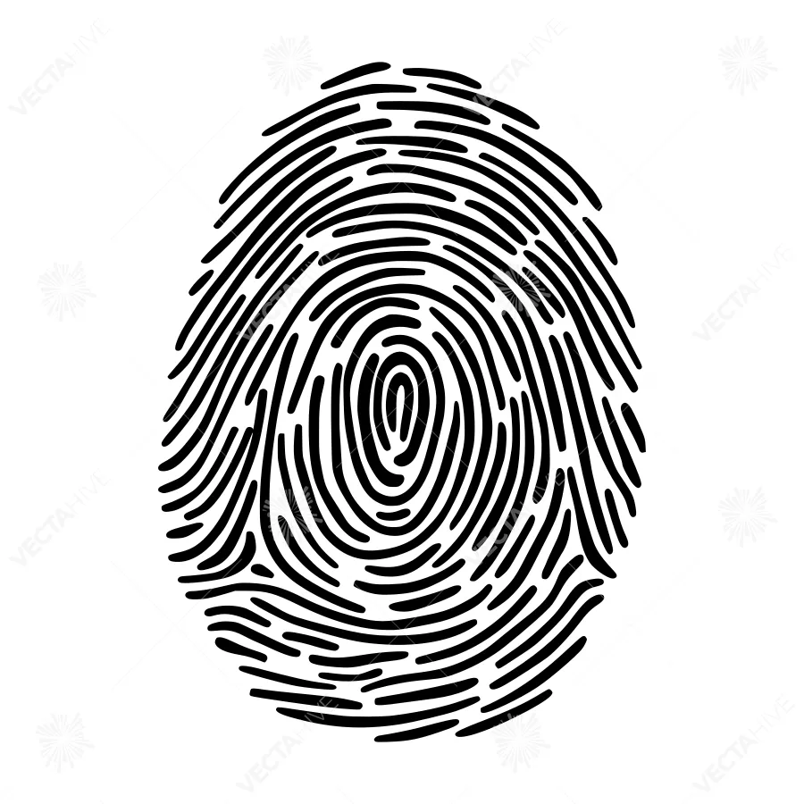 Fingerprint Icon - Black Outline Vector