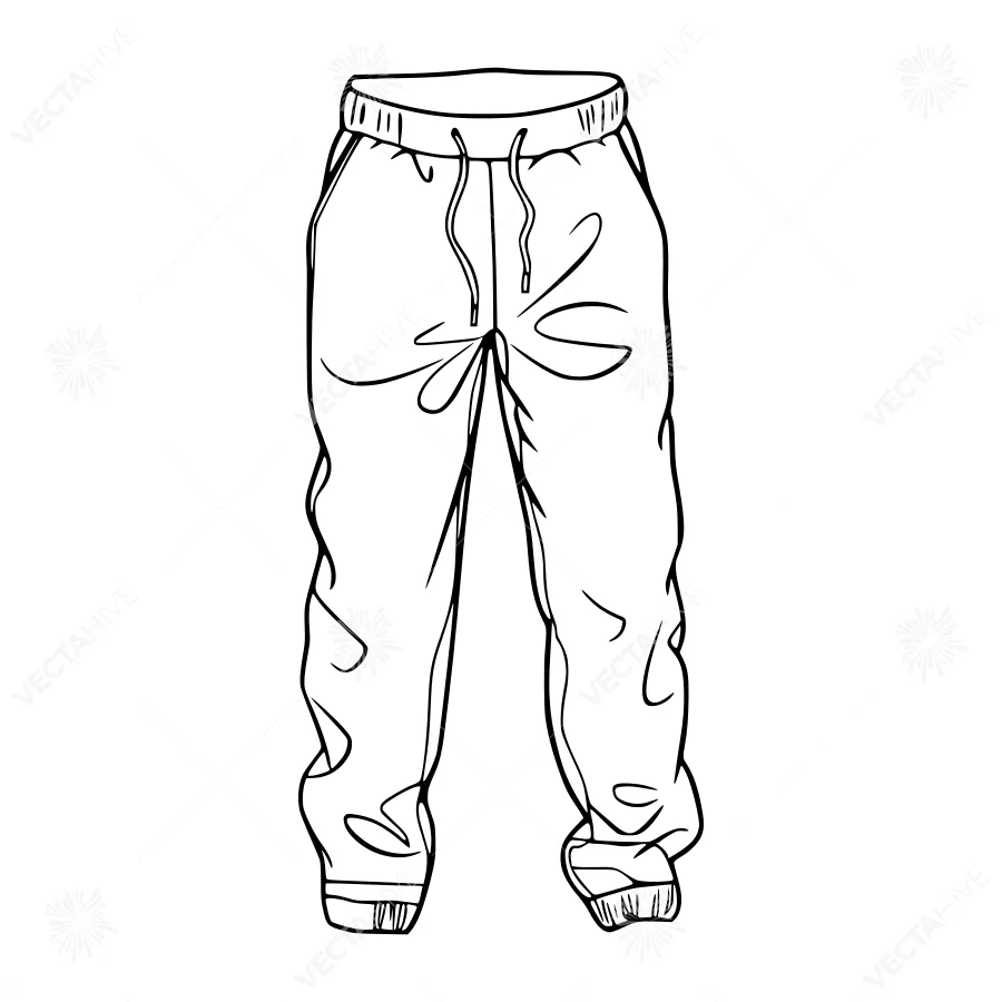 Black & White Sweatpants Sketch Illustration