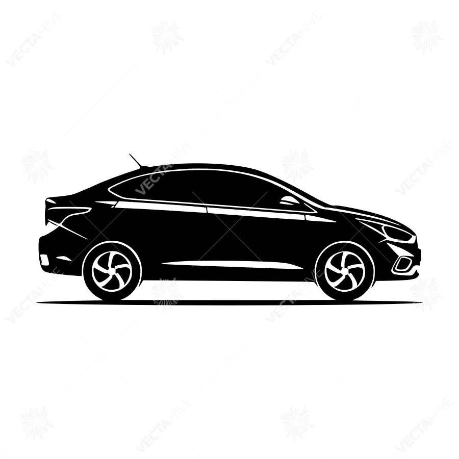 Black Car Silhouette Vector Illustration