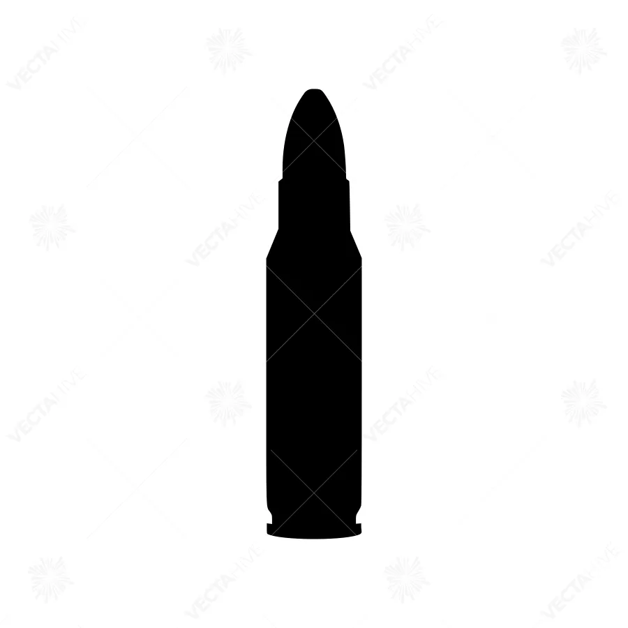 Black Bullet Silhouette Vector Icon