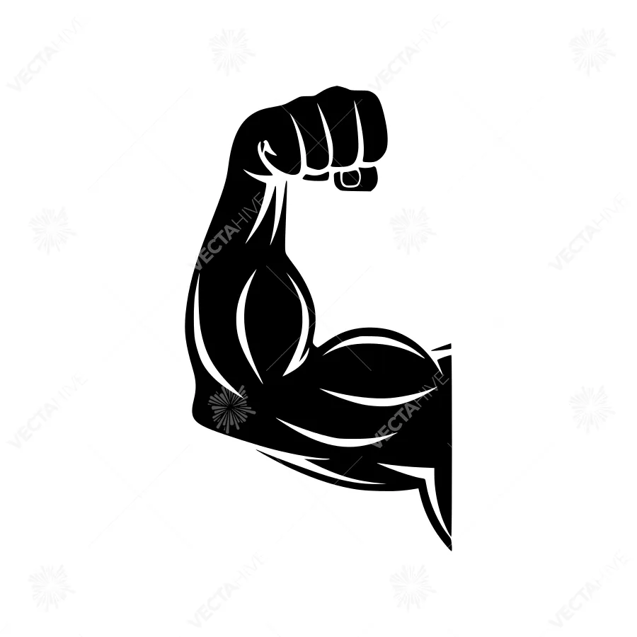 Strong Arm Silhouette Vector Illustration