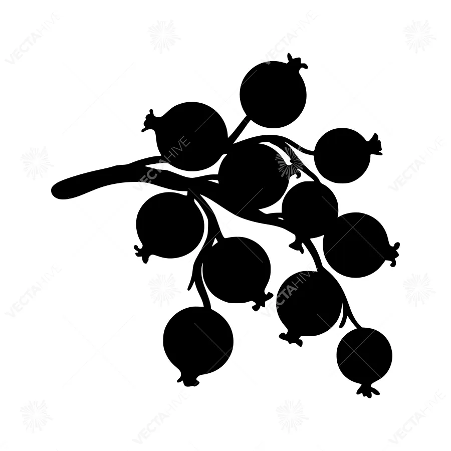Black Berry Branch Silhouette