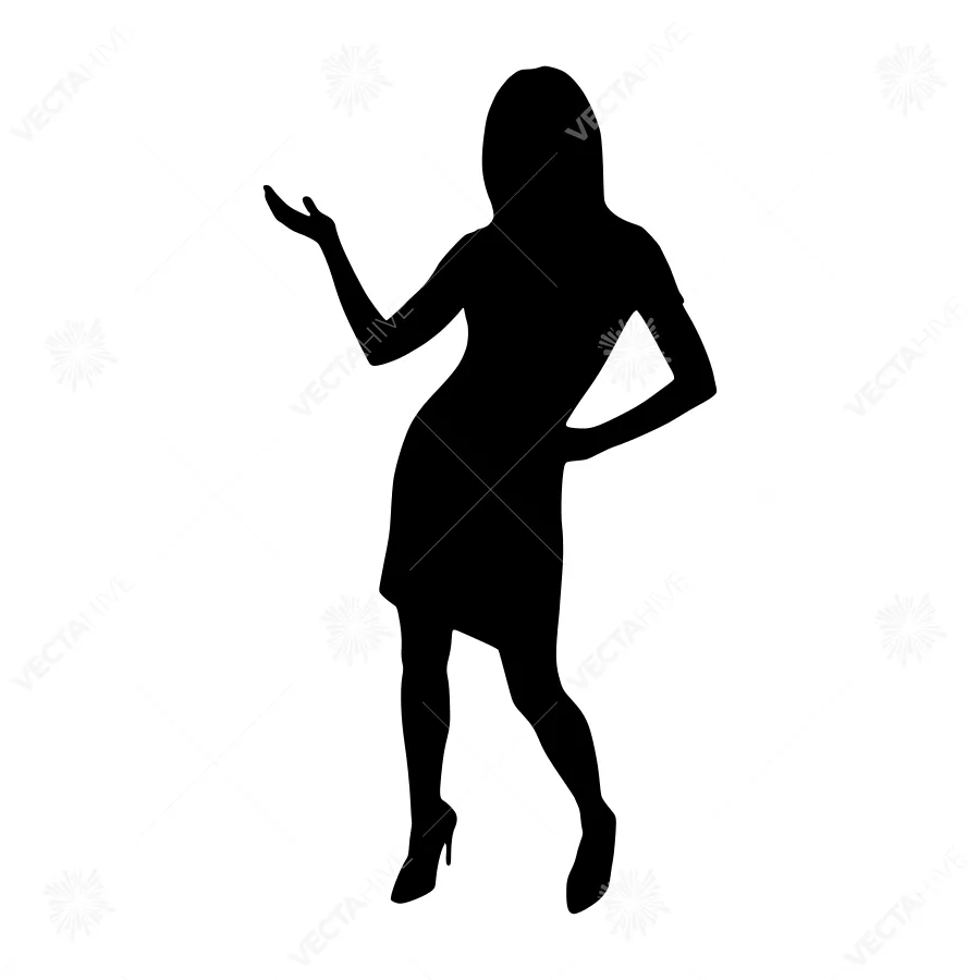 Silhouette Woman Gesture - Elegant Outline