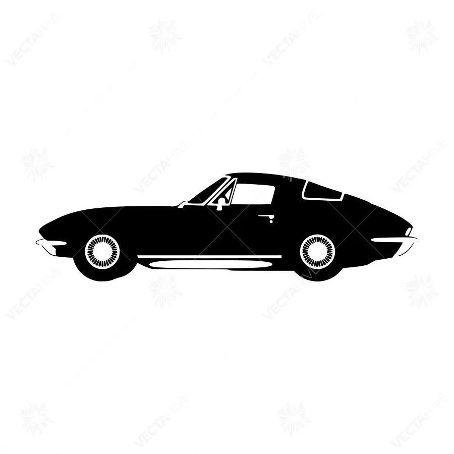 Black Silhouette Car Vector Illustration