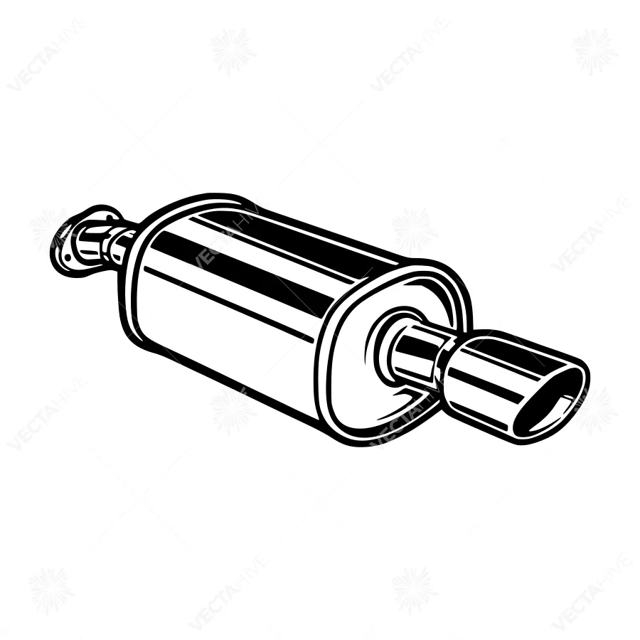 Black & White Exhaust System Illustration