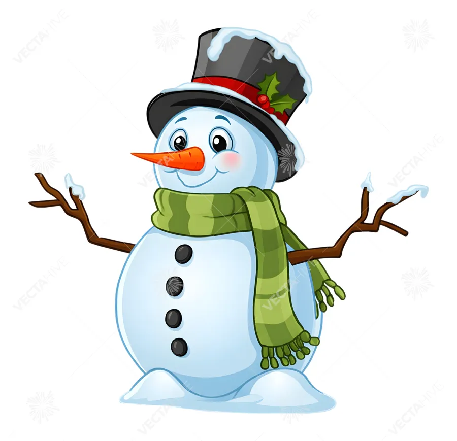 Cute Cartoon Snowman Illustration
