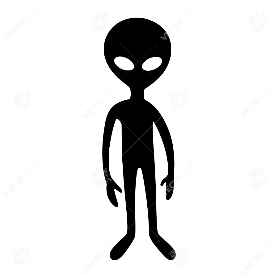 Alien Silhouette Vector Illustration