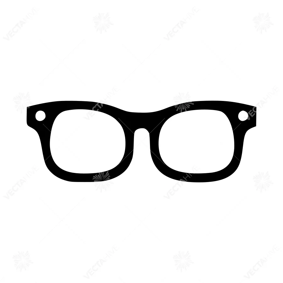Black Glasses Icon - Vector Illustration