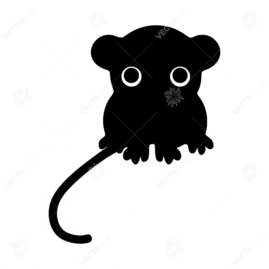 Cute Silhouette Mouse Graphic Vector