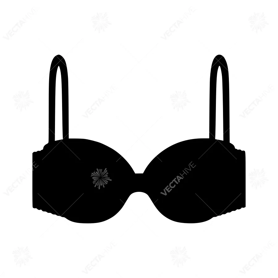 Silhouette Bra - Black Vector Icon