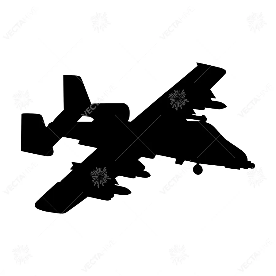 Silhouette Airplane Vector Graphic