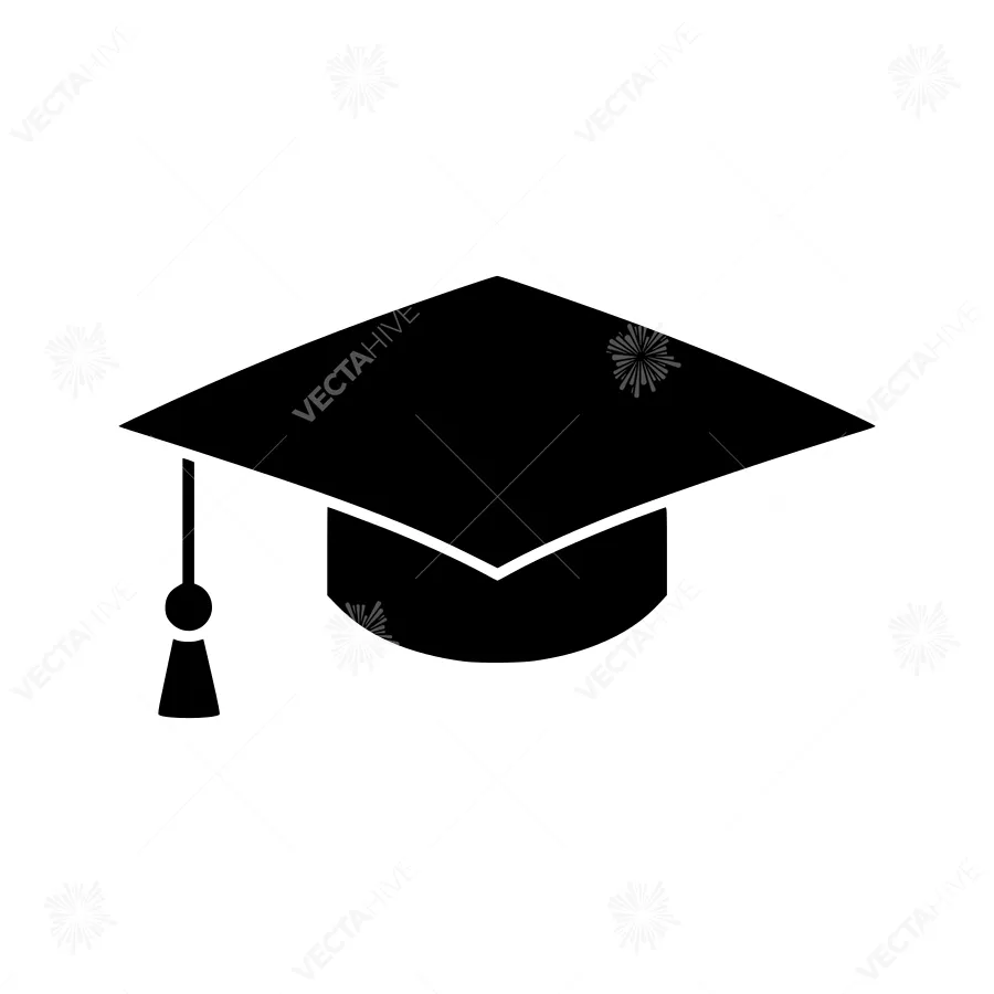 Black Graduation Cap Icon