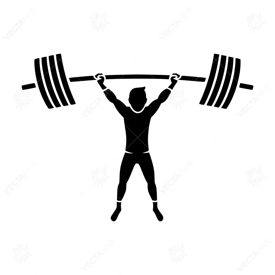 Silhouette Weightlifter Lifting Barbell