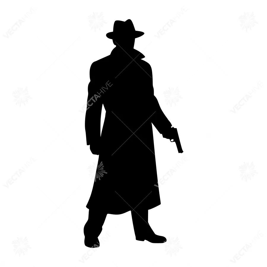 Silhouette Detective - Vintage Spy Style