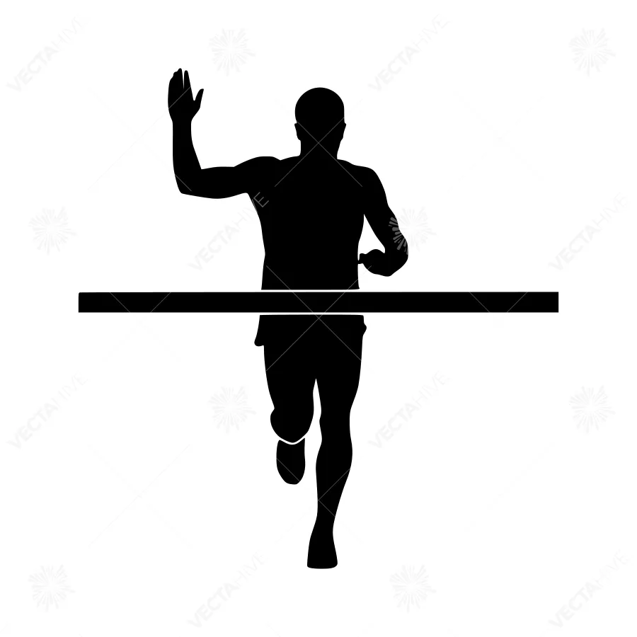Runner Silhouette Crossing Finish Line