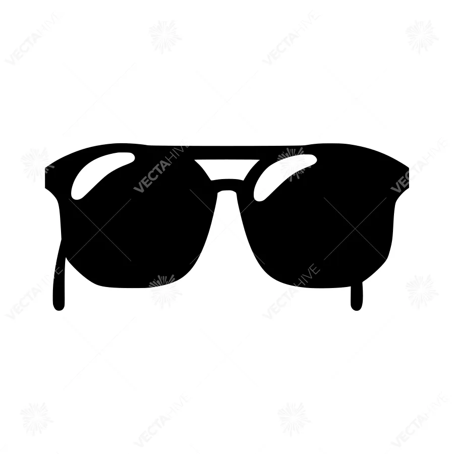 Black Sunglasses Icon - Minimalist Vector