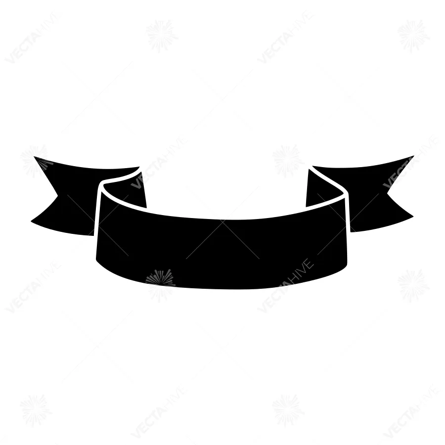 Black Ribbon Banner Graphic - Vector Illustration