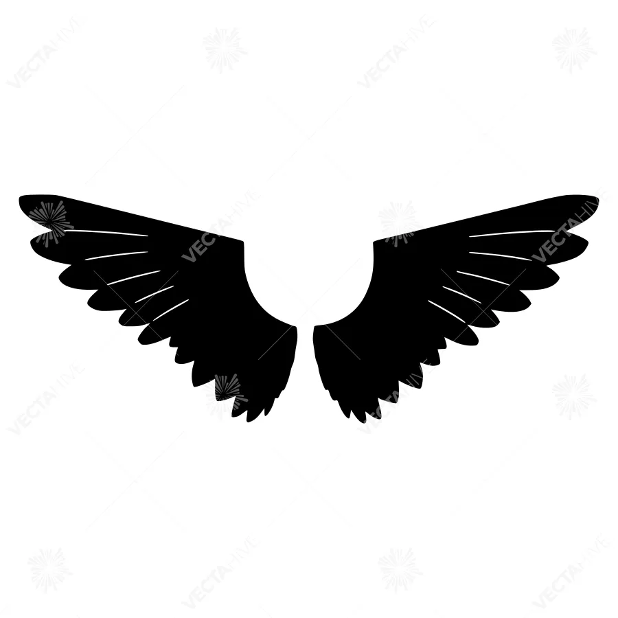 Black Wings Silhouette - Minimalist Design