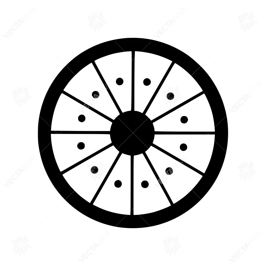 Black & White Bicycle Wheel Icon