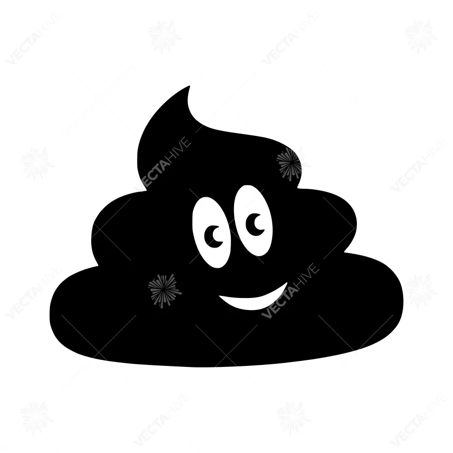 Cute Smiling Poop Cartoon Illustration
