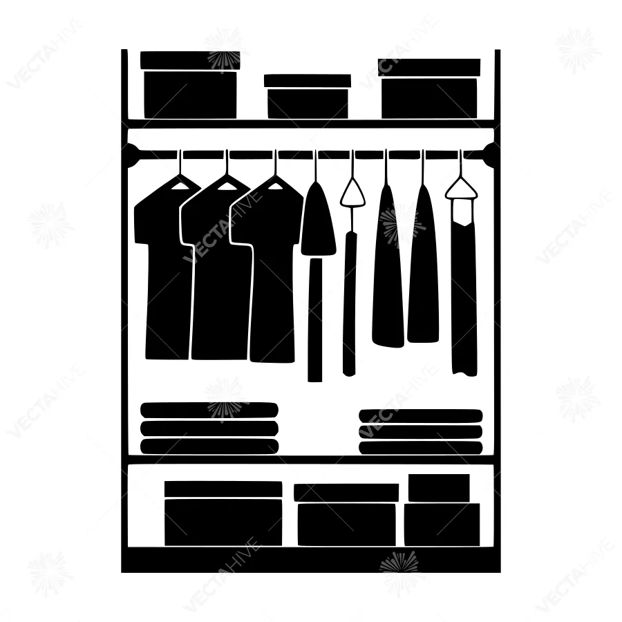 Minimalist Wardrobe Icon - Black Outline