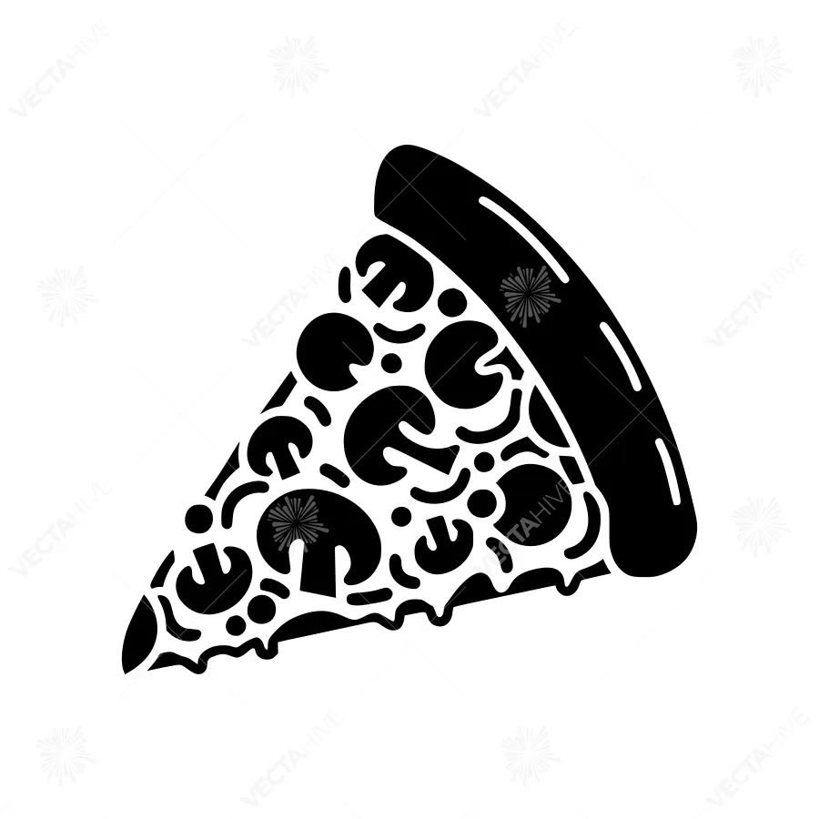 Minimalist Pizza Slice Silhouette