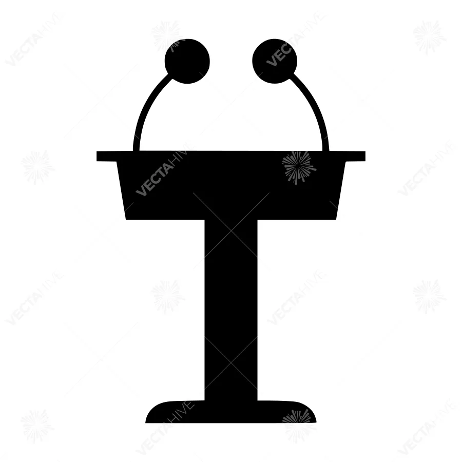 Speech Podium Icon - Vector Illustration