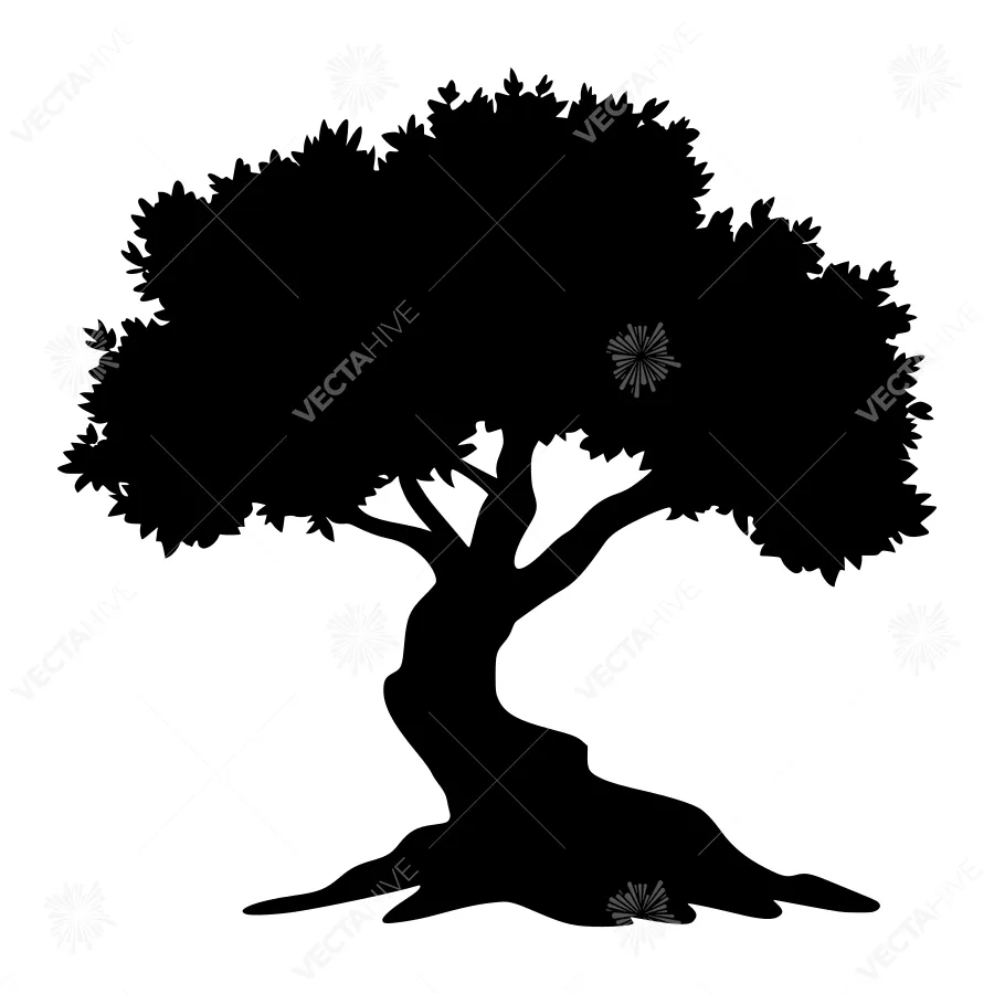 Black Tree Silhouette Vector Illustration