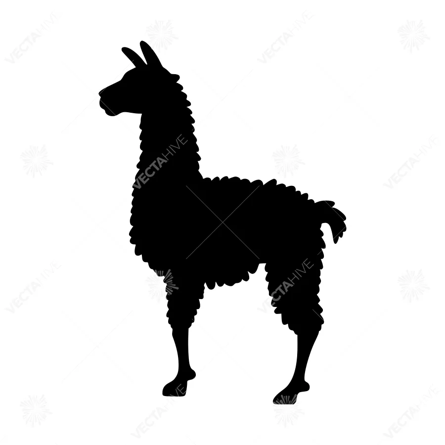Llama Silhouette Vector Illustration