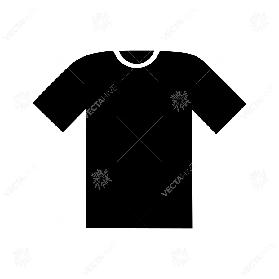 Black T-Shirt Icon - Vector Illustration