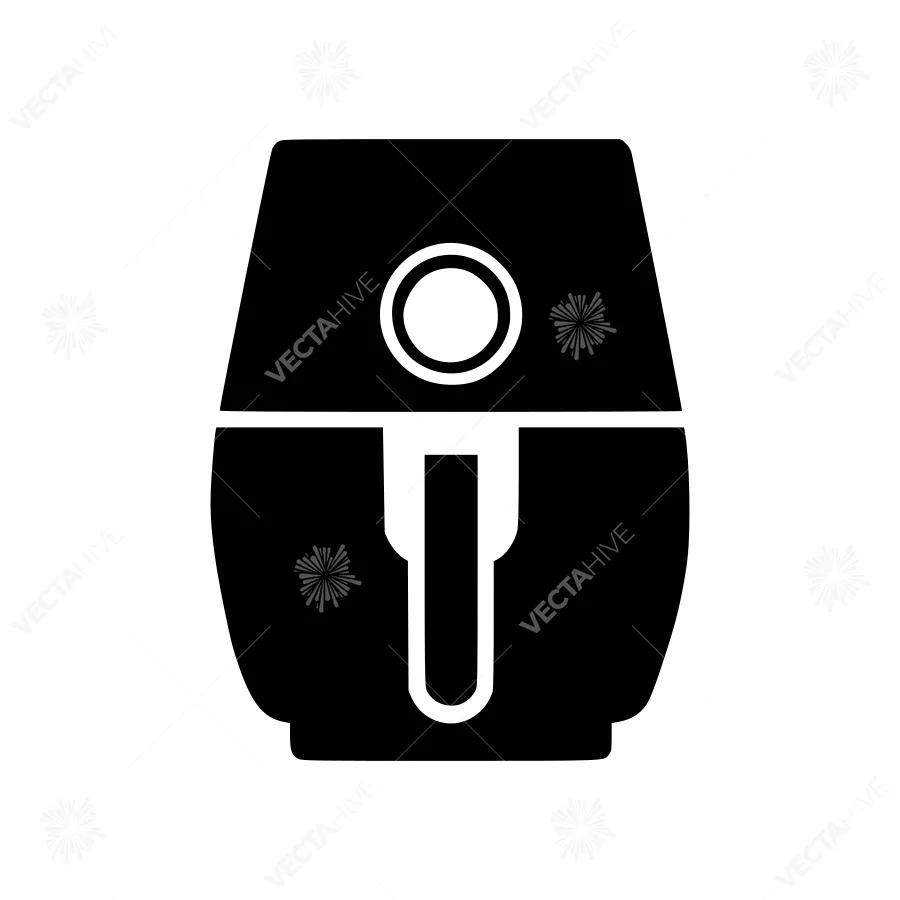 Air Fryer Icon - Simple Black Silhouette