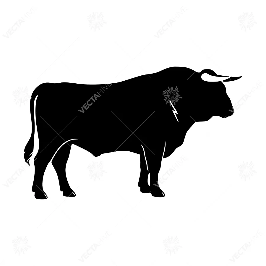 Bull Silhouette Vector Graphic
