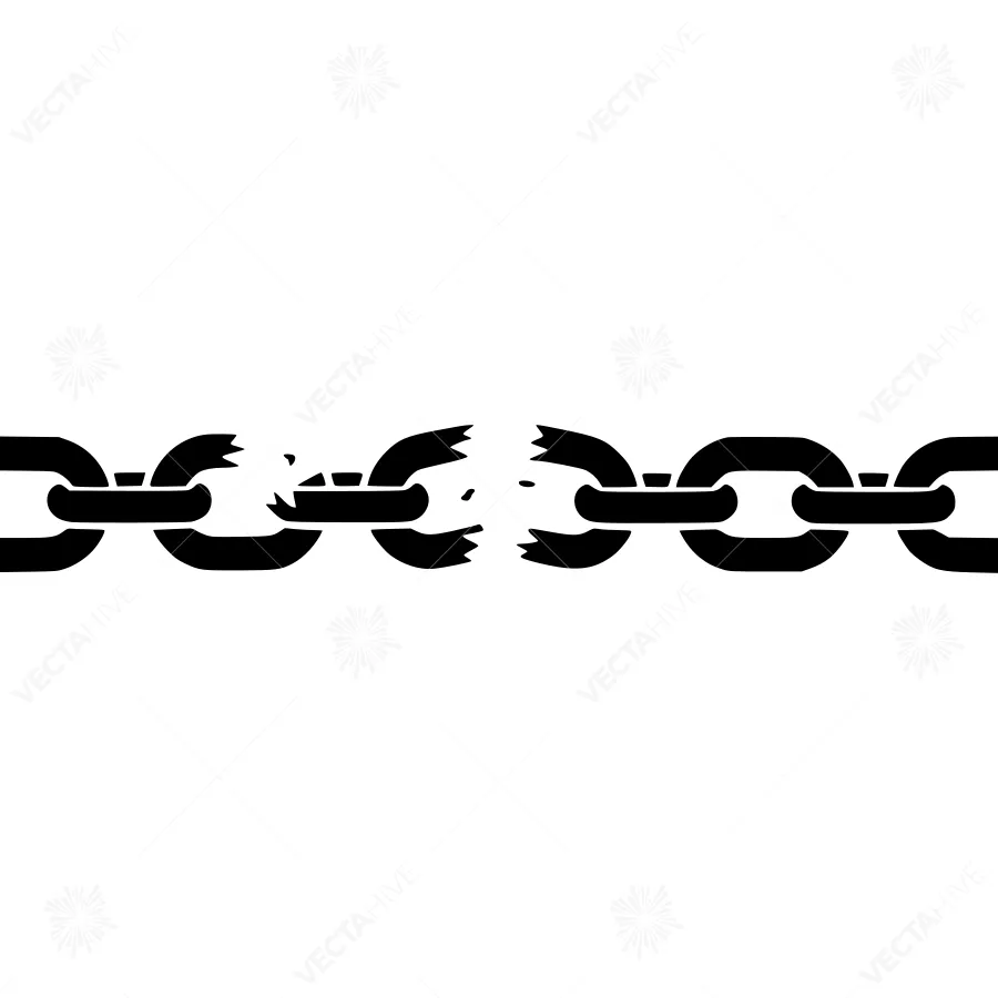 Broken Chain Illustration - Vector Graphic