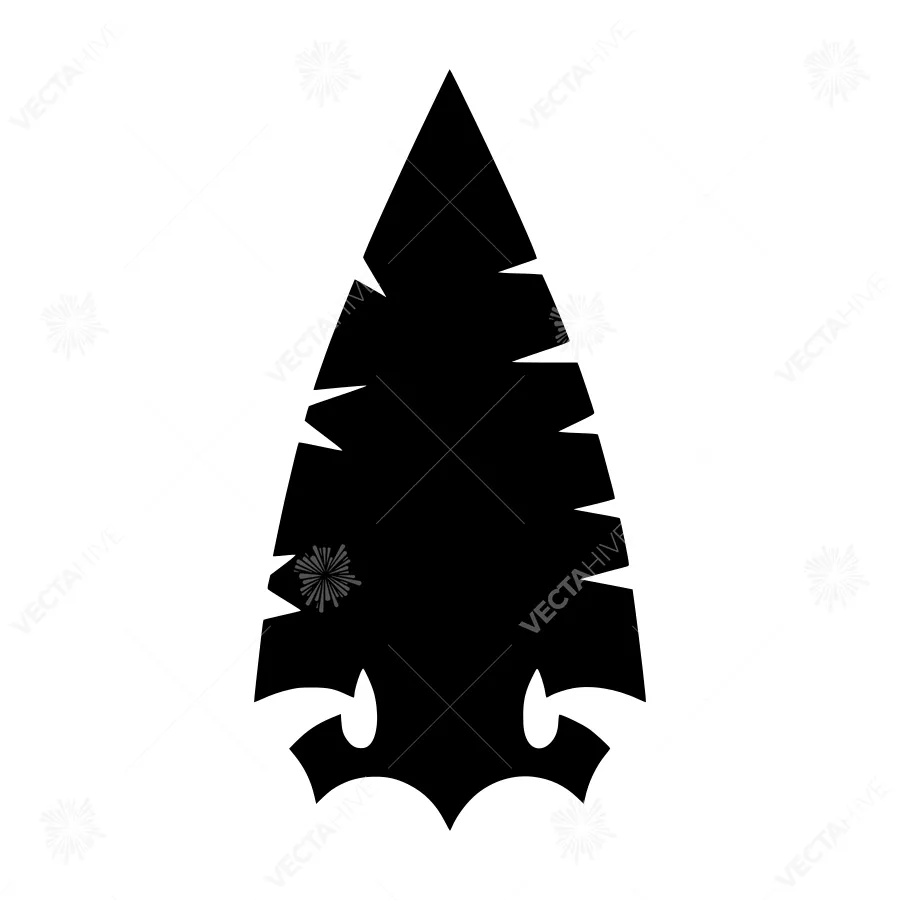 Black Pine Tree Arrow Icon - Vector Graphic