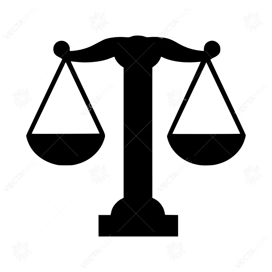 Justice Scales Icon - Black Silhouette