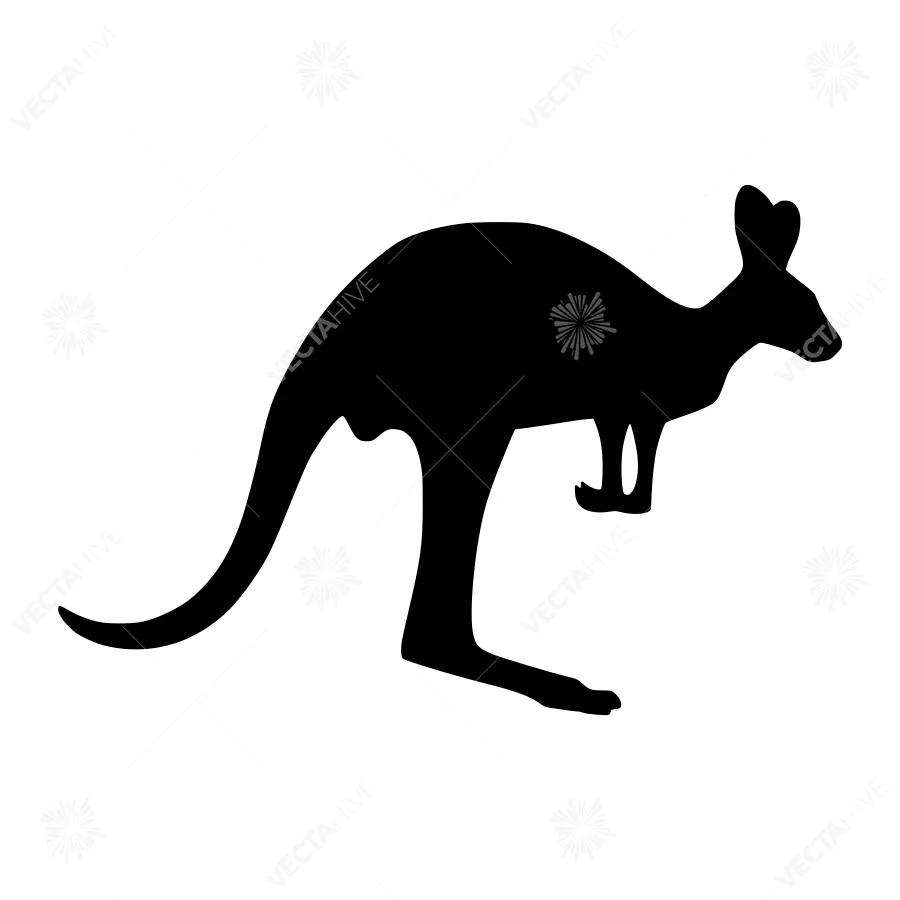 Black Kangaroo Silhouette Vector