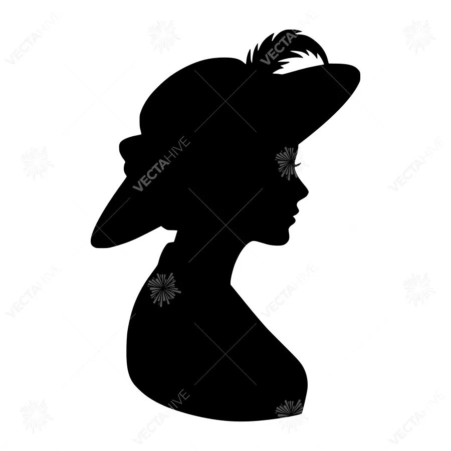 Elegant Silhouette Woman with Hat
