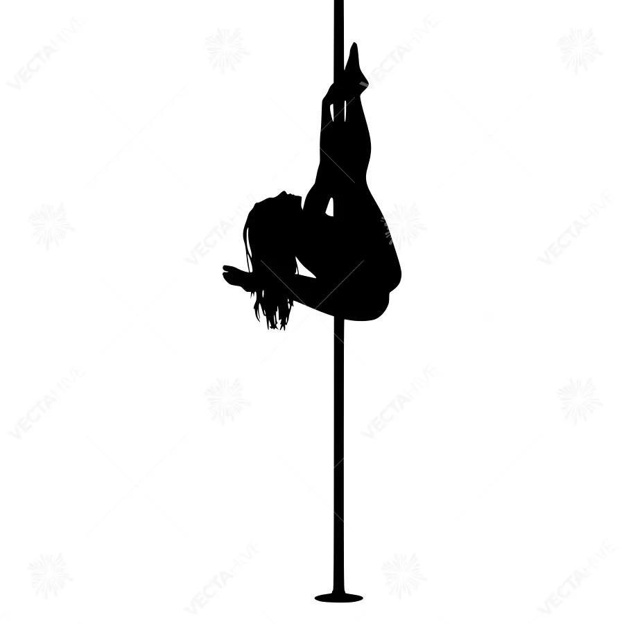 Pole Dancer Silhouette - Black on White