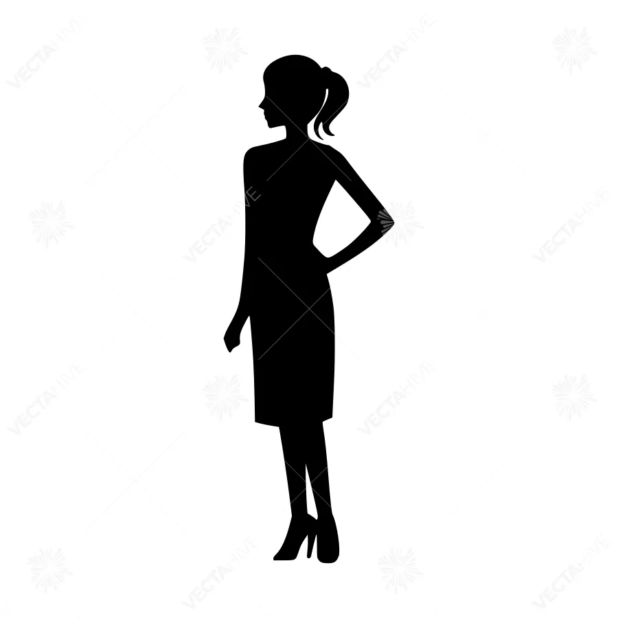 Silhouette Woman Fashion Figure Vector
