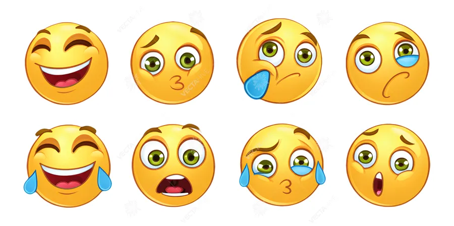 Cartoon Smiley Faces - Variety of Emotions
