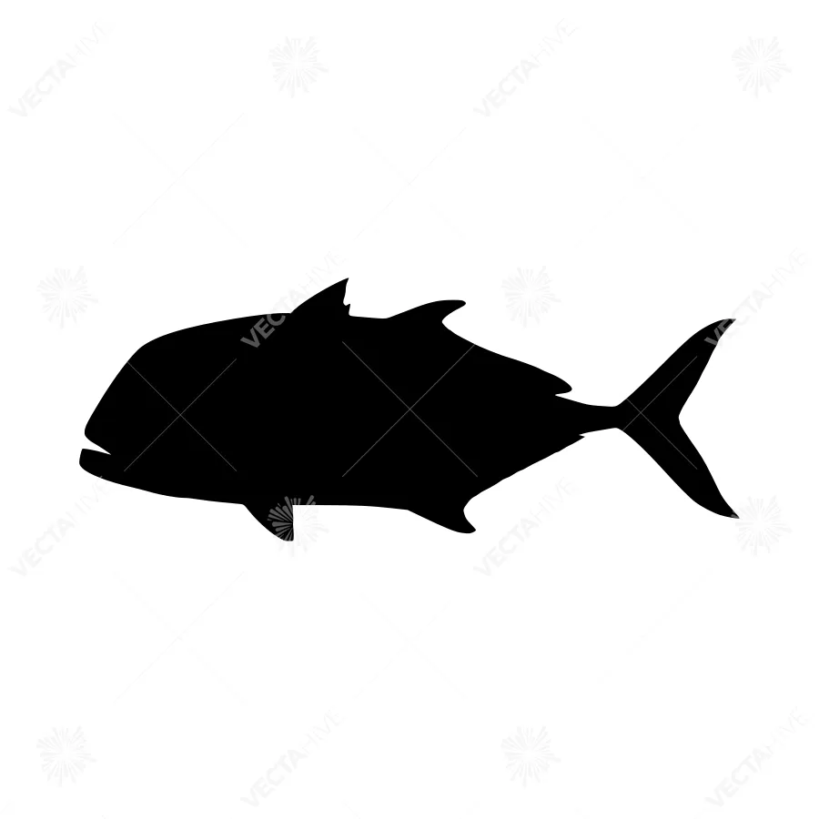 Black Fish Silhouette Vector Icon