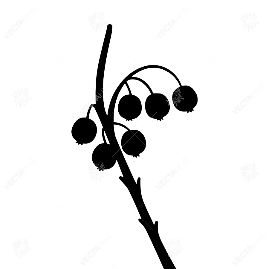 Black Berry Branch Silhouette